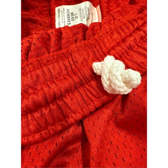 Vintage Eastbay Men’s Game Shorts Red White L Large Scar/Wht NEW - Picture 4 of 9